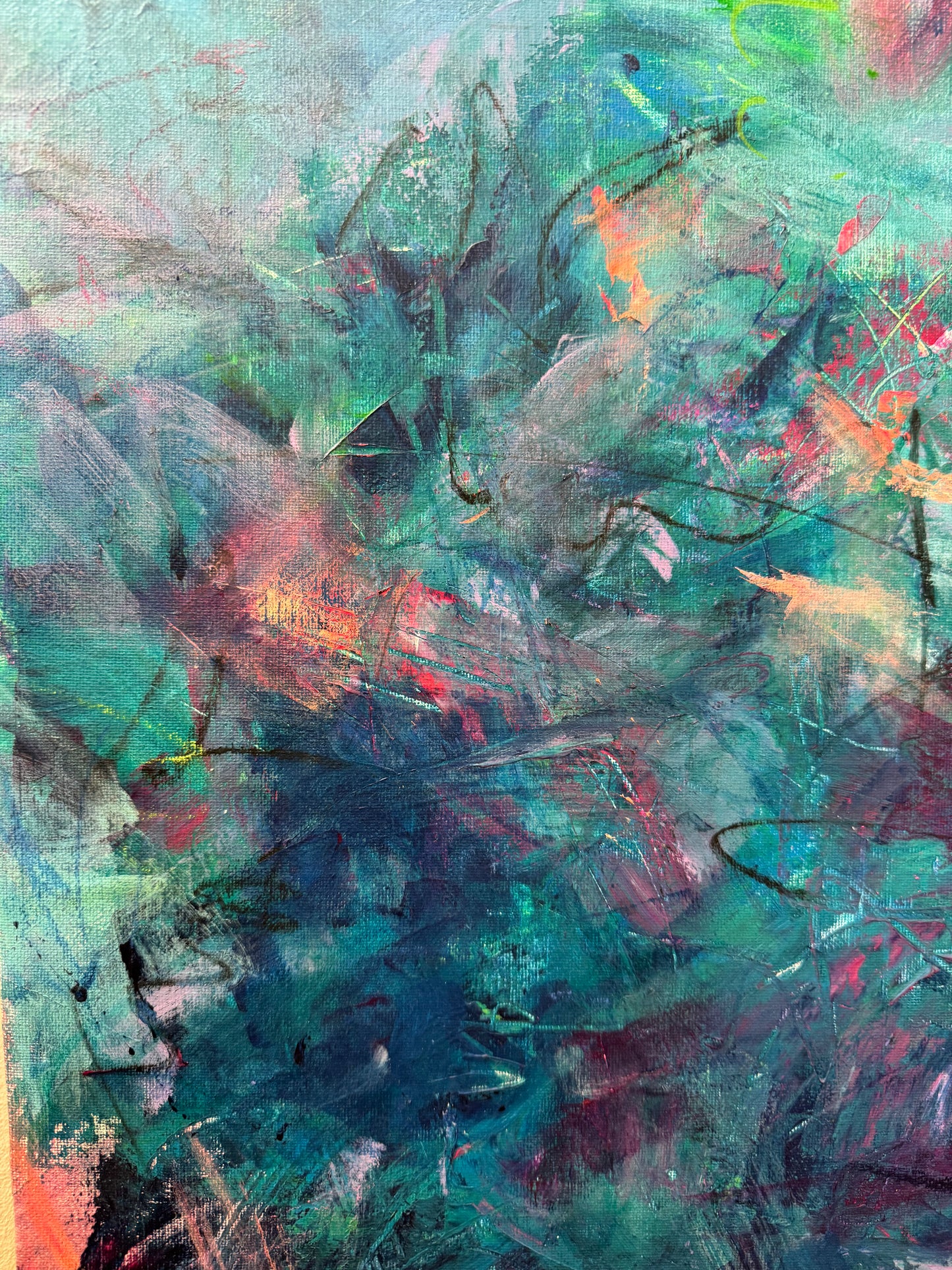 "Unlocked" - original mixed media artwork on canvas