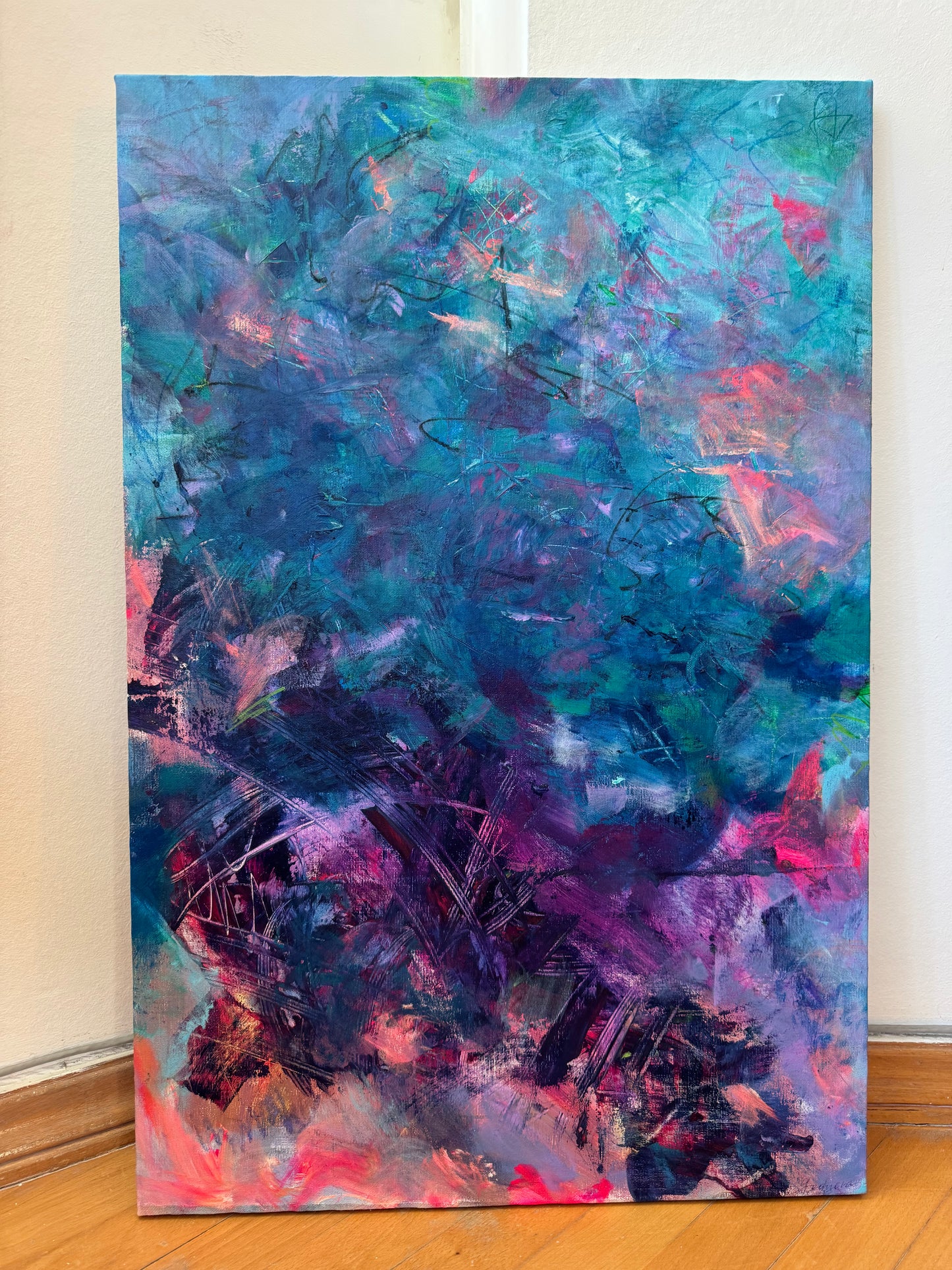 "Unlocked" - original mixed media artwork on canvas